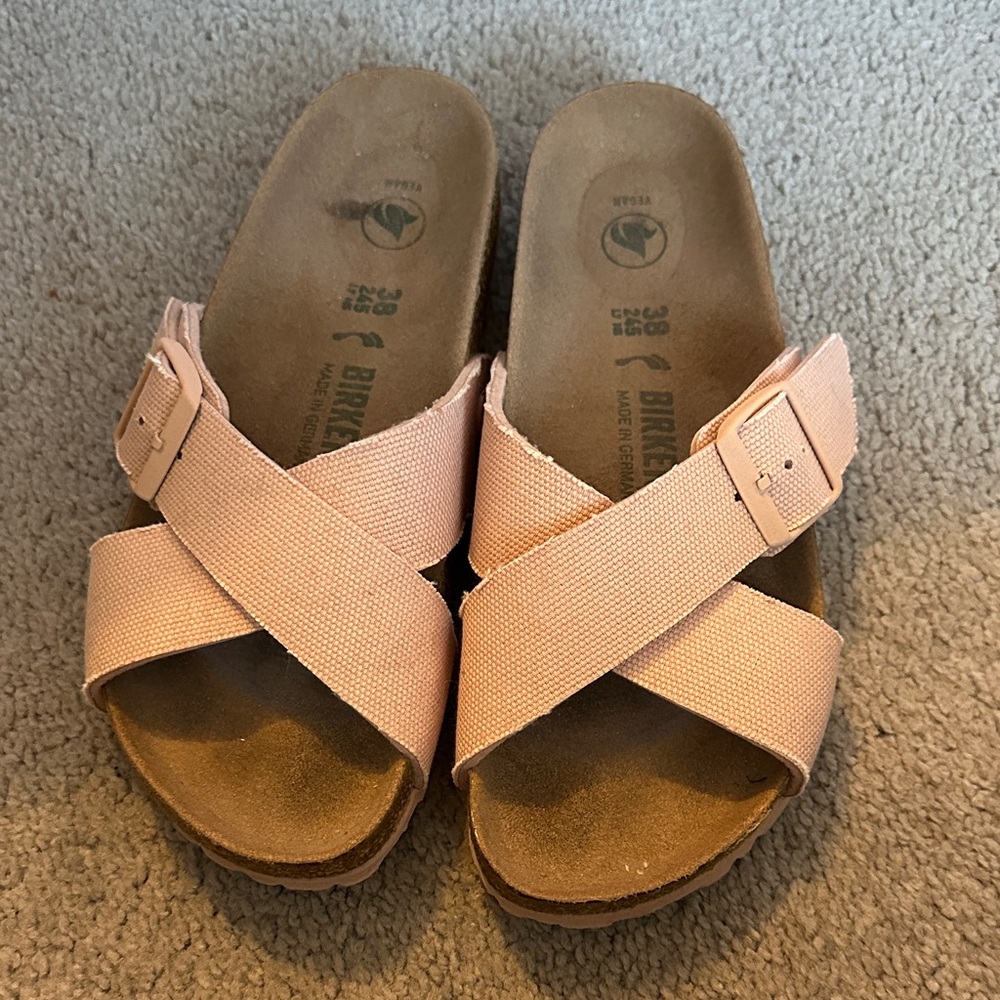 Birkenstock Light Pink Cross-Strap Slides